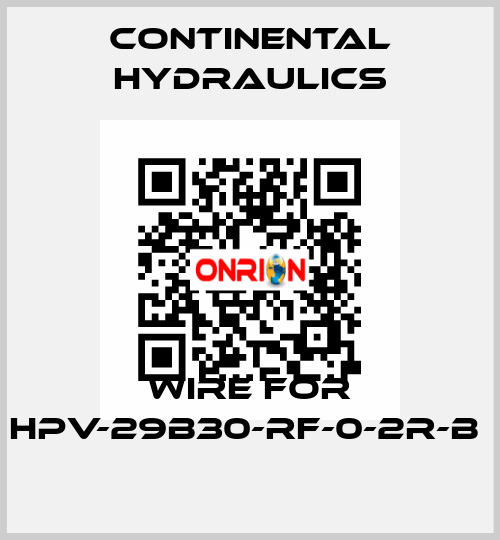 wire for HPV-29B30-RF-0-2R-B  Continental Hydraulics