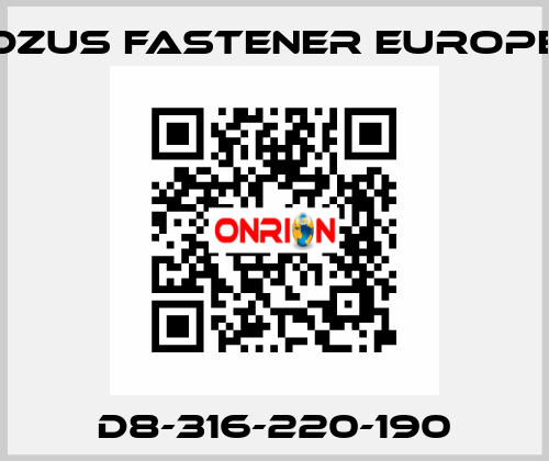 D8-316-220-190 Dzus Fastener Europe