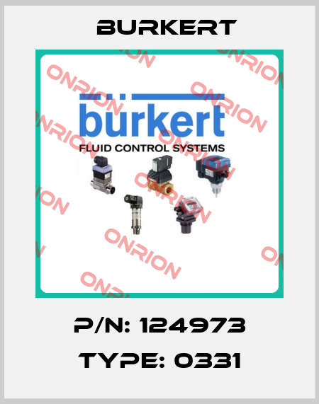 P/N: 124973 Type: 0331 Burkert