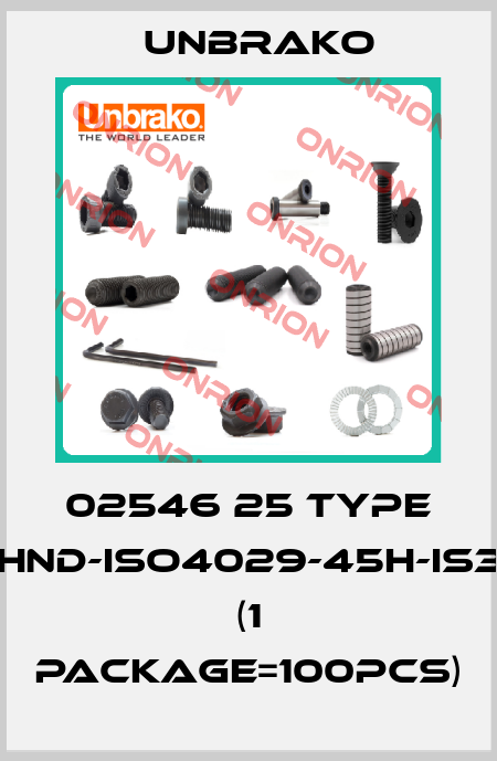 02546 25 Type STI-RGSHND-ISO4029-45H-IS3-M6X25 (1 package=100pcs) Unbrako