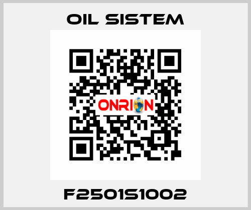 F2501S1002 Oil Sistem