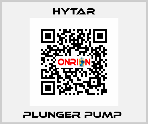 PLUNGER PUMP  Hytar