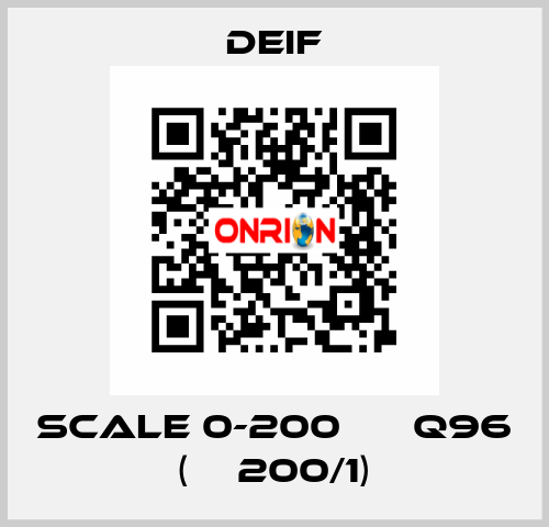 scale 0-200 А ЕQ96 (ТТ200/1) Deif