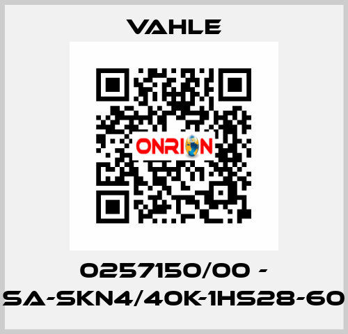 0257150/00 - SA-SKN4/40K-1HS28-60 Vahle