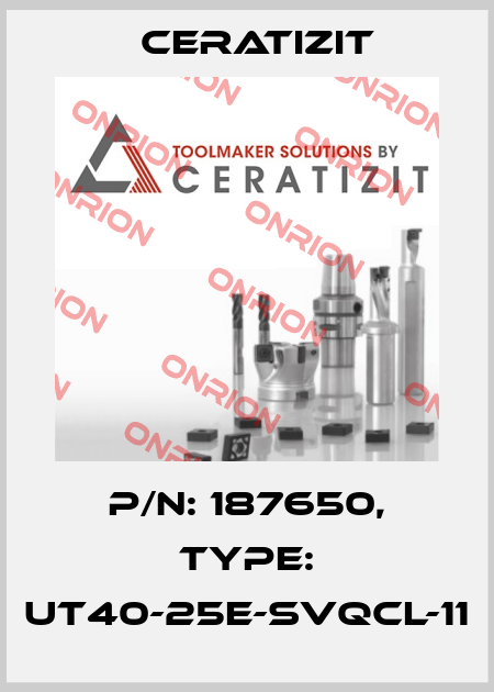 P/N: 187650, Type: UT40-25E-SVQCL-11 Ceratizit