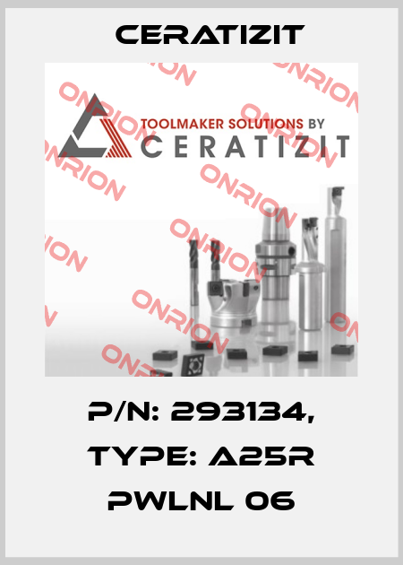 P/N: 293134, Type: A25R PWLNL 06 Ceratizit