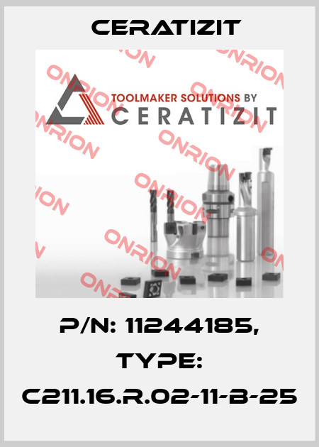 P/N: 11244185, Type: C211.16.R.02-11-B-25 Ceratizit