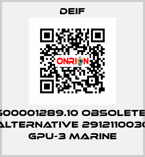 500001289.10 obsolete- ALTERNATIVE 2912110030 GPU-3 Marine Deif