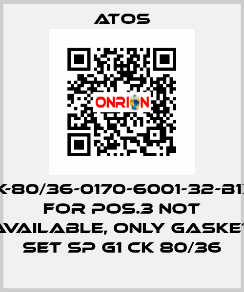 CK-80/36-0170-6001-32-B1X1 for Pos.3 not available, only gasket set SP G1 CK 80/36 Atos