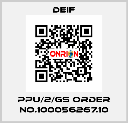 PPU/2/Gs ORDER No.100056267.10 Deif