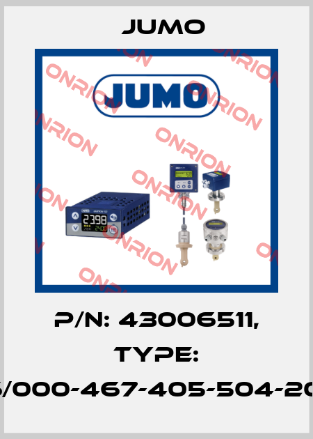 P/N: 43006511, Type: 404366/000-467-405-504-20-61/000 Jumo