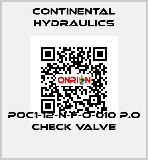 POC1-12-N-F-O-010 P.O CHECK VALVE Continental Hydraulics