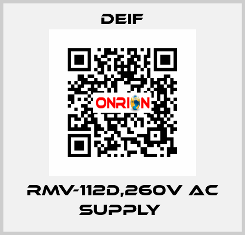 RMV-112D,260V AC SUPPLY  Deif