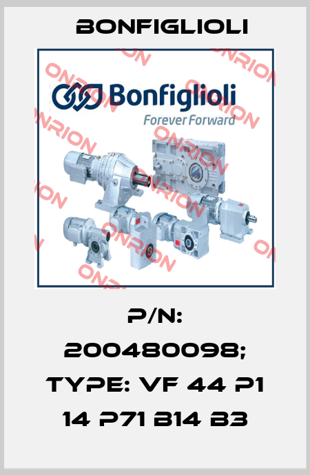 p/n: 200480098; Type: VF 44 P1 14 P71 B14 B3 Bonfiglioli