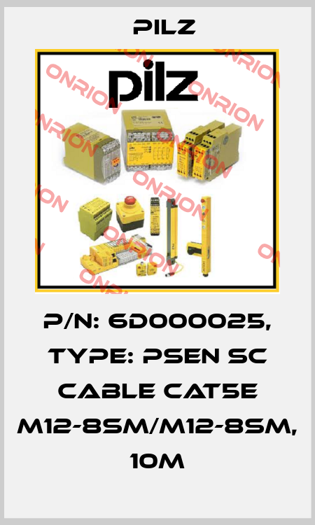 p/n: 6D000025, Type: PSEN sc cable CAT5e M12-8sm/M12-8sm, 10m Pilz