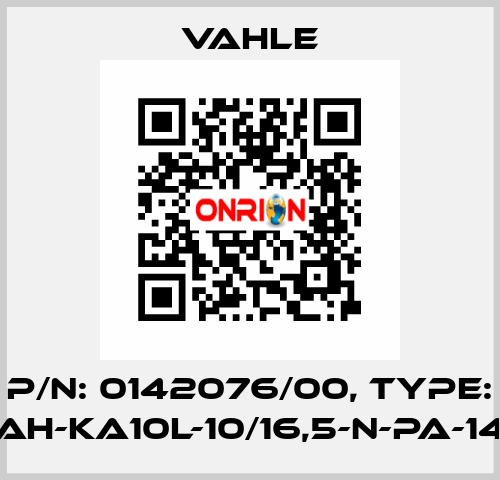 P/n: 0142076/00, Type: AH-KA10L-10/16,5-N-PA-14 Vahle