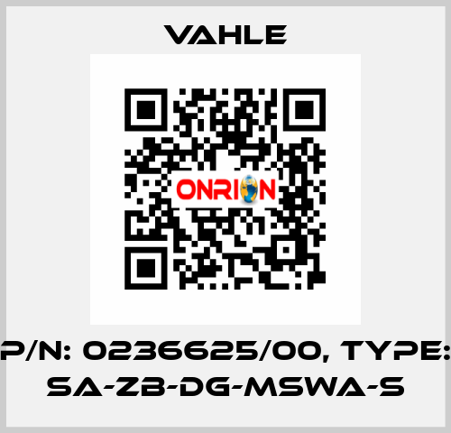 P/n: 0236625/00, Type: SA-ZB-DG-MSWA-S Vahle