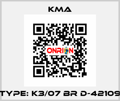 Type: K3/07 BR D-42109 KMA