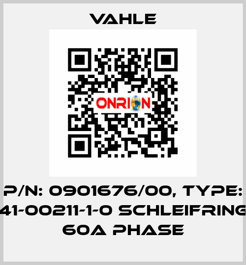 P/n: 0901676/00, Type: 41-00211-1-0 SCHLEIFRING 60A PHASE Vahle