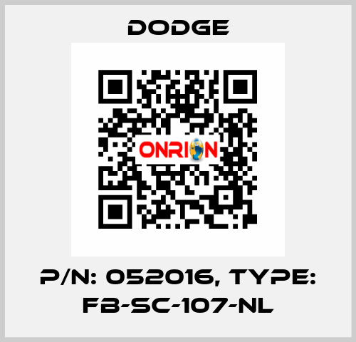 p/n: 052016, Type: FB-SC-107-NL Dodge