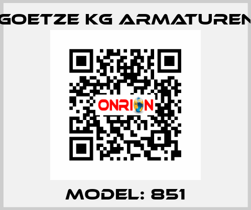 Model: 851 Goetze KG Armaturen