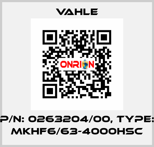 P/n: 0263204/00, Type: MKHF6/63-4000HSC Vahle