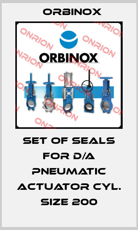 Set of Seals for d/a Pneumatic Actuator Cyl. Size 200 Orbinox