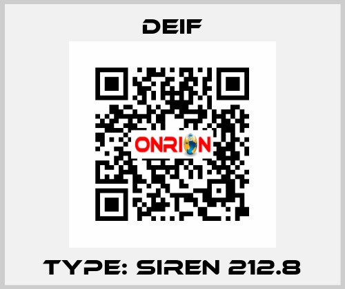 Type: SIREN 212.8 Deif