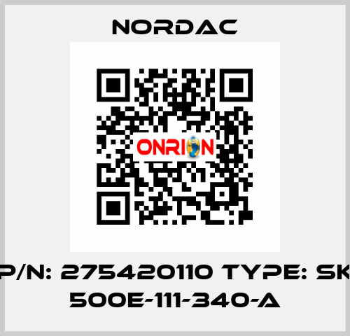 P/N: 275420110 Type: SK 500E-111-340-A NORDAC