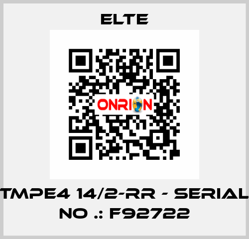 TMPE4 14/2-RR - Serial No .: F92722 Elte