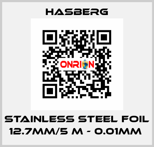 stainless steel foil 12.7mm/5 m - 0.01mm  Hasberg