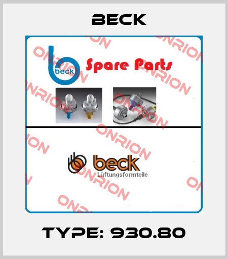 Type: 930.80 Beck