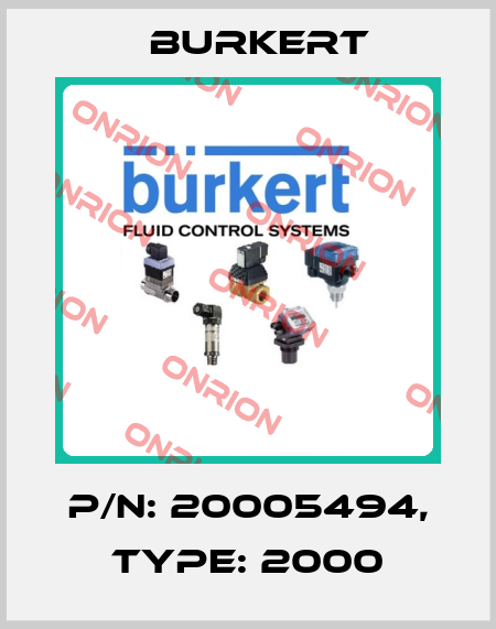 P/N: 20005494, Type: 2000 Burkert
