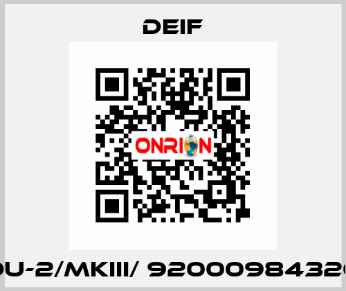 DU-2/MKIII/ 92000984320 Deif