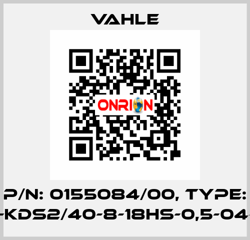 P/n: 0155084/00, Type: SA-KDS2/40-8-18HS-0,5-04-08 Vahle