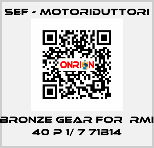 bronze gear for  RMI 40 P 1/ 7 71B14 SEF - MOTORIDUTTORI