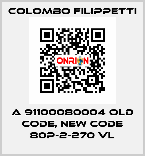 A 91100080004 old code, new code 80P-2-270 VL Colombo Filippetti