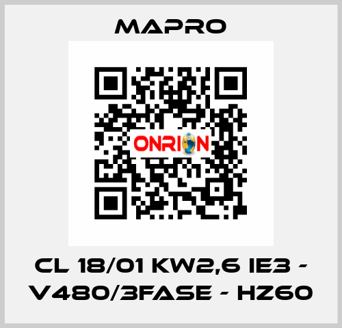 CL 18/01 kW2,6 IE3 - V480/3fase - Hz60 Mapro