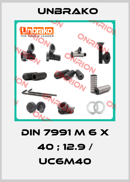 DIN 7991 M 6 x 40 ; 12.9 / UC6M40 Unbrako