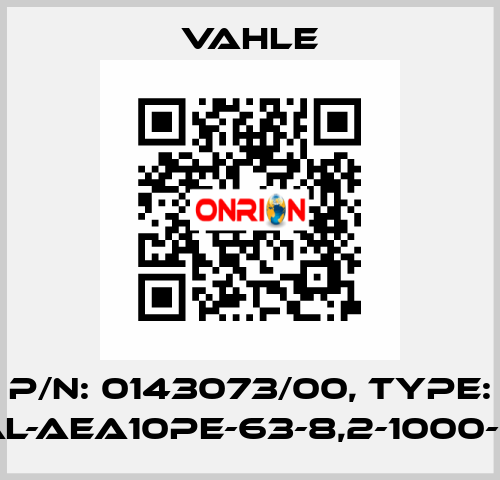 P/n: 0143073/00, Type: AL-AEA10PE-63-8,2-1000-D Vahle