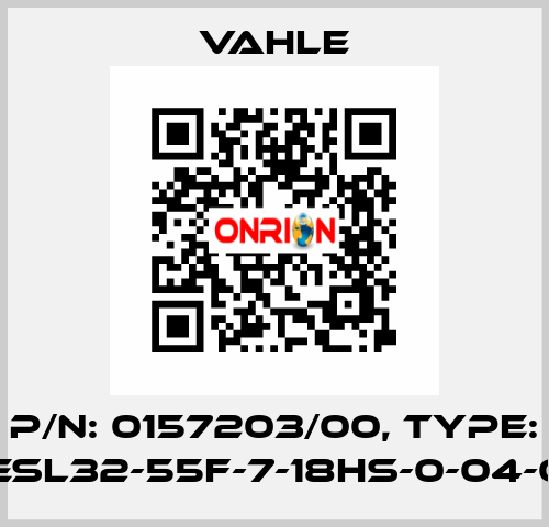 P/n: 0157203/00, Type: SA-KESL32-55F-7-18HS-0-04-08-08 Vahle