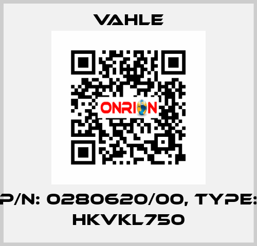 P/n: 0280620/00, Type: HKVKL750 Vahle