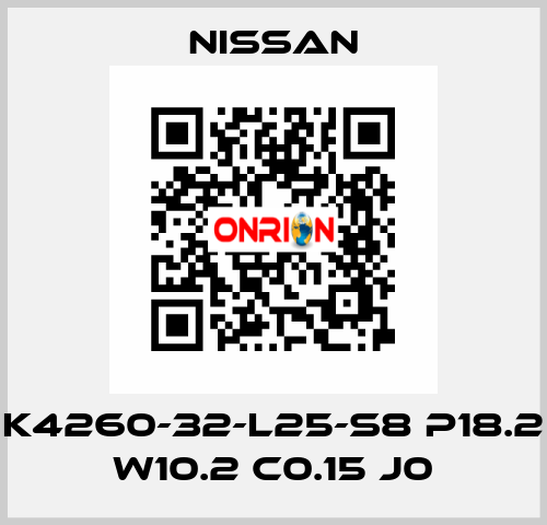 K4260-32-L25-S8 P18.2 W10.2 C0.15 J0 Nissan
