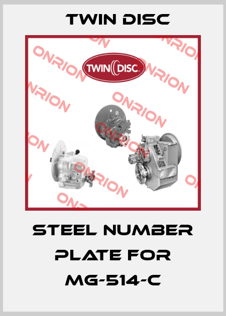 steel number plate for MG-514-C Twin Disc