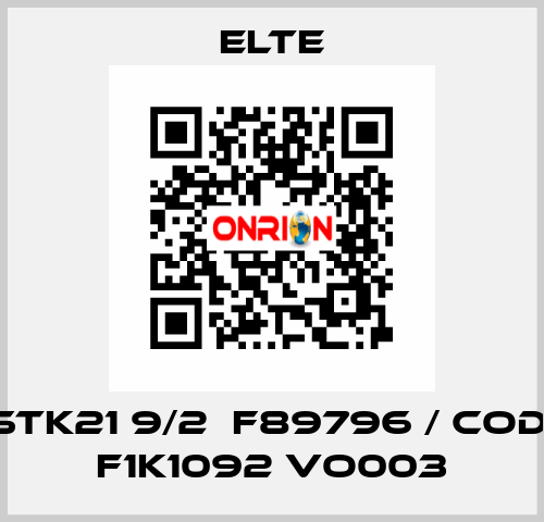 STK21 9/2  F89796 / cod: F1K1092 VO003 Elte