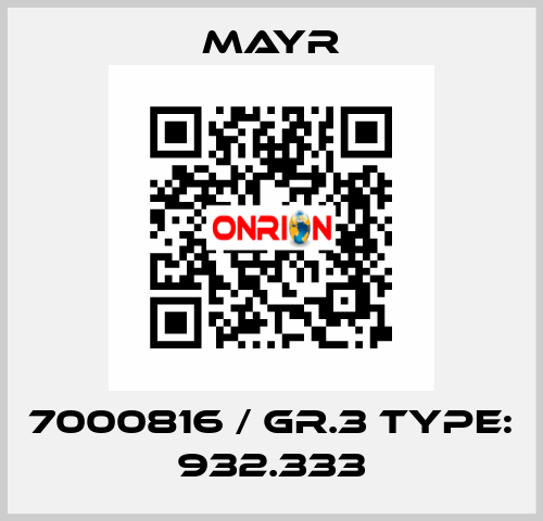 7000816 / Gr.3 Type: 932.333 Mayr