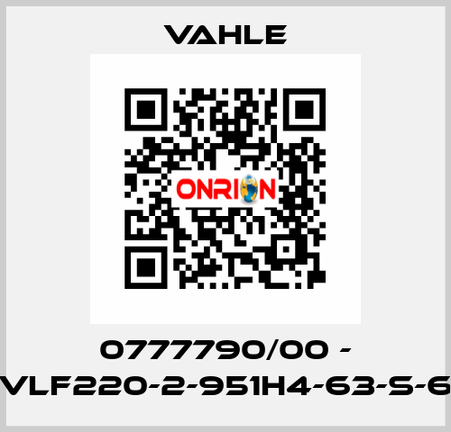 0777790/00 - VLF220-2-951H4-63-S-6 Vahle