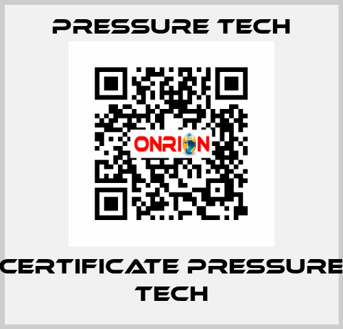 Certificate Pressure Tech Pressure Tech