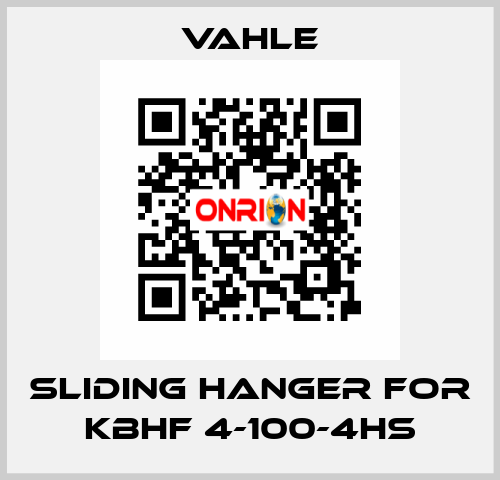 Sliding hanger for KBHF 4-100-4HS Vahle