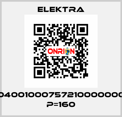 04001000757210000000 P=160 ELEKTRA